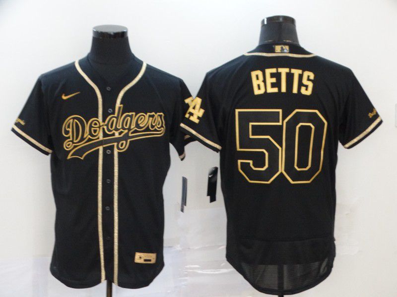 Men Los Angeles Dodgers #50 Betts Black Nike Elite MLB Jerseys->new york yankees->MLB Jersey